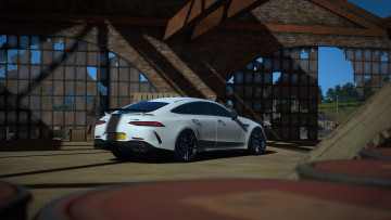 обоя видео игры, forza horizon 4, forza, horizon, 4, screen, shot, белый, mercedes, amg, gt63