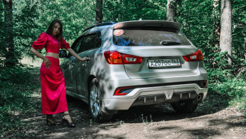 обоя автомобили, -авто с девушками, mitsubishi, asx