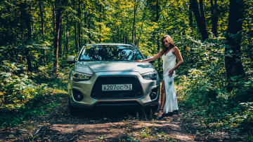 обоя автомобили, -авто с девушками, mitsubishi, asx