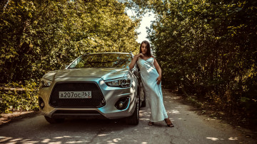 обоя автомобили, -авто с девушками, mitsubishi, asx