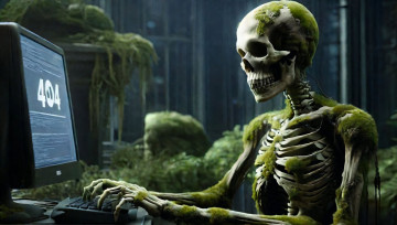 Картинка 3д+графика ужас+ horror нейросети графика нейроарт ai art нейронные сети рисунки нейро искусство нейрографика graphics neuroart neural networks drawings neuro neurography скелет череп компьютер ошибка 404 кости монитор