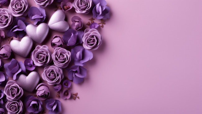 Обои картинки фото 3д графика, цветы , flowers, цветы, розы, букет, сердечки, ии-арт, нейросеть