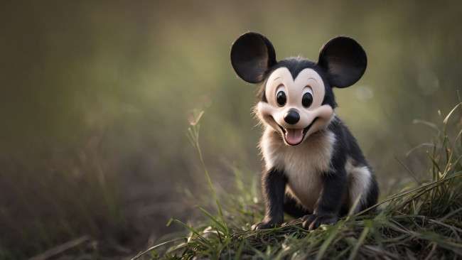 Обои картинки фото 3д графика, существа , creatures, нейросети, графика, нейроарт, ai, art, нейронные, сети, рисунки, нейро, искусство, нейрографика, graphics, neuroart, neural, networks, drawings, neuro, neurography, микки, маус, в, виде, собаки, уши