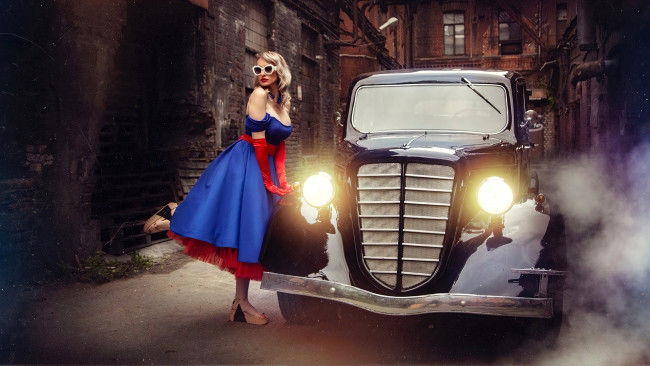 Обои картинки фото автомобили, -авто с девушками, газ, м1