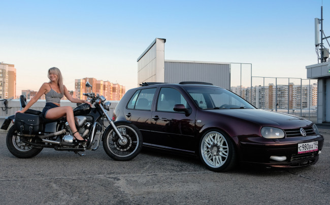 Обои картинки фото мотоциклы, мото с девушкой, красивая, девушка