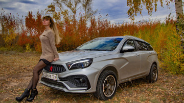 обоя автомобили, -авто с девушками, lada, vesta