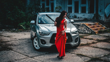 обоя автомобили, -авто с девушками, mitsubishi, asx