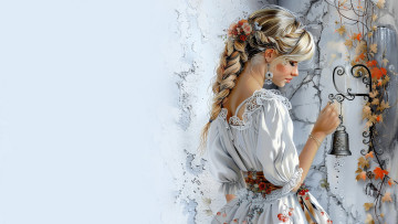 Картинка рисованное люди красивая девушка колокольчик