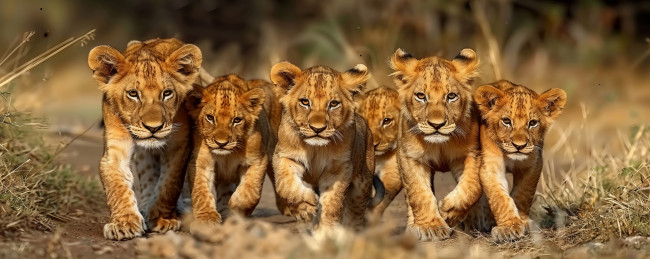 Обои картинки фото разное, компьютерный дизайн, львята, львы