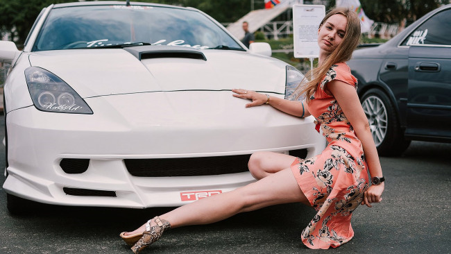 Обои картинки фото автомобили, -авто с девушками, красивая, девушка