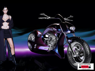 Картинка мотоциклы мото девушкой