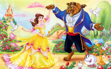обоя мультфильмы, beauty, and, the, beast, красавица, чудовище