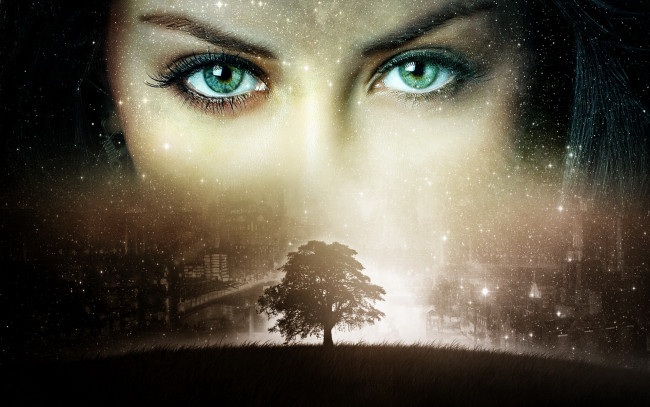 Обои картинки фото разное, компьютерный, дизайн, дерево, глаза