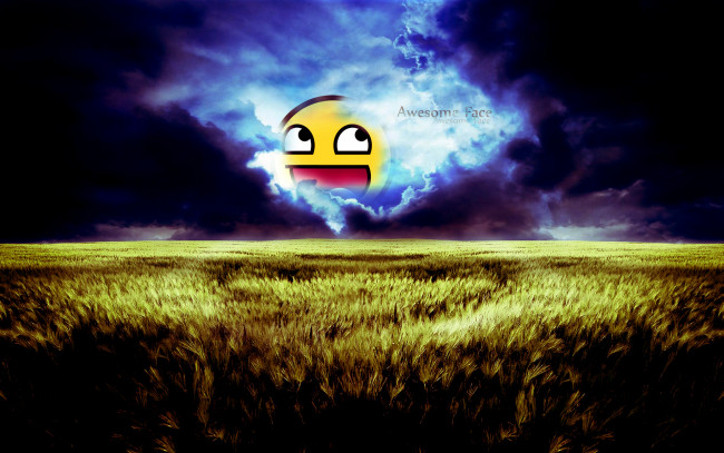 Обои картинки фото разное, компьютерный, дизайн, трава, смайлик