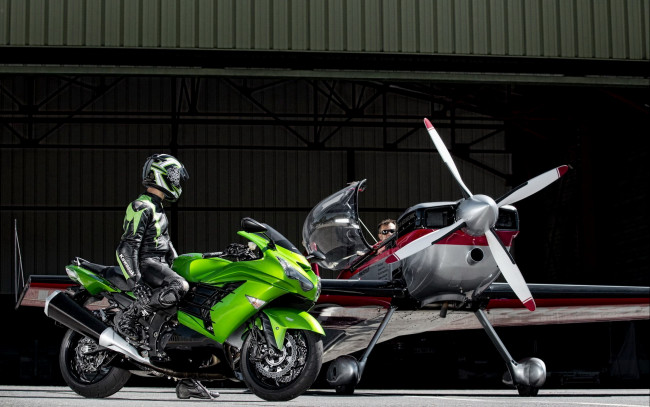 Обои картинки фото мотоциклы, kawasaki, zzr1400