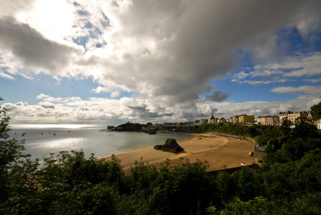 Обои картинки фото tenby, уэльс, природа, побережье, море