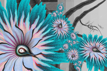 Картинка 3д+графика fractal+ фракталы фон цвета узор