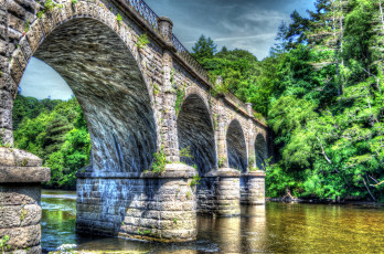 Картинка природа реки озера лес река мост арки