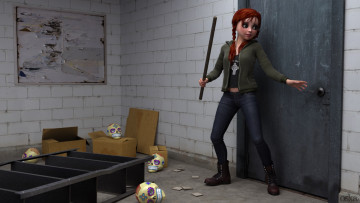 Картинка 3д+графика fantasy+ фантазия девушка дверь