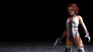 Картинка 3д+графика fantasy+ фантазия девушка оружие