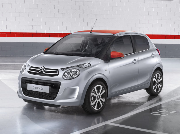 Обои картинки фото автомобили, citroen, citroеn, c1, airscape, 5-door, 2014, серый