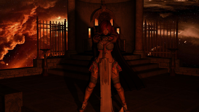 Обои картинки фото 3д графика, fantasy , фантазия, девушка, меч