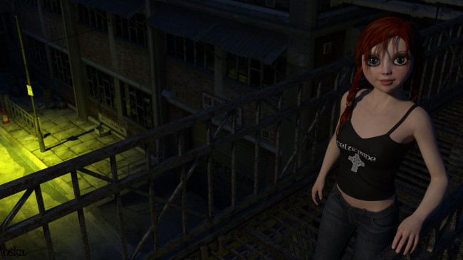 Обои картинки фото 3д графика, fantasy , фантазия, девушка, взгляд