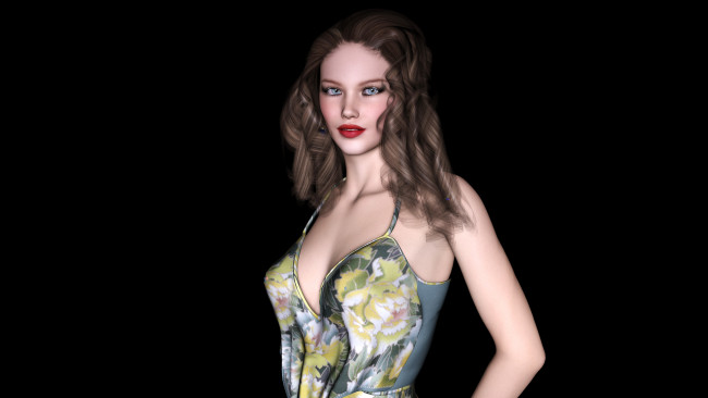 Обои картинки фото 3д графика, people , люди, девушка, фон, взгляд