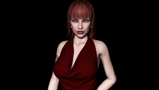 Обои картинки фото 3д графика, people , люди, девушка, взгляд, фон