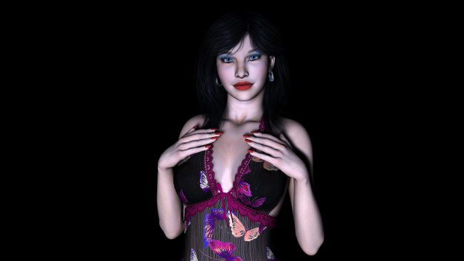 Обои картинки фото 3д графика, people , люди, девушка, взгляд, фон