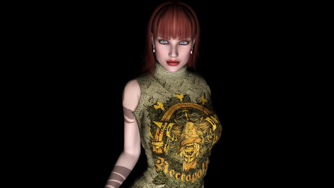 Обои картинки фото 3д графика, people , люди, девушка, взгляд, фон