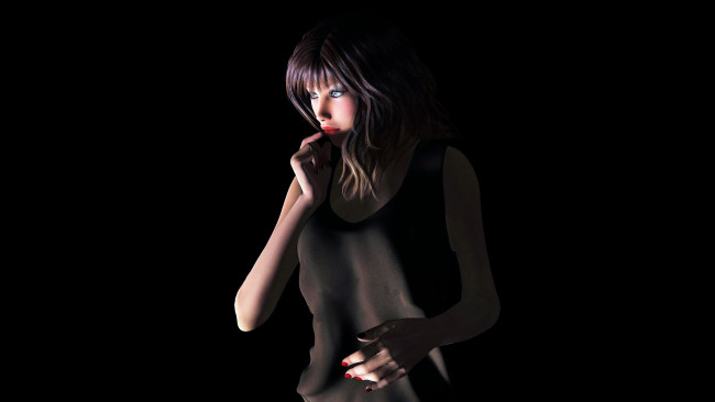 Обои картинки фото 3д графика, people , люди, девушка, взгляд, фон