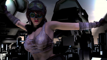 Картинка 3д+графика люди+ people девушка взгляд фон очки