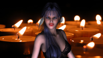 Картинка 3д+графика люди+ people девушка взгляд фон