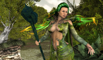 Картинка 3д+графика фантазия+ fantasy взгляд девушка фон