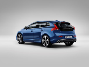 обоя автомобили, volvo, синий, 2016г, r-design, v40, t5