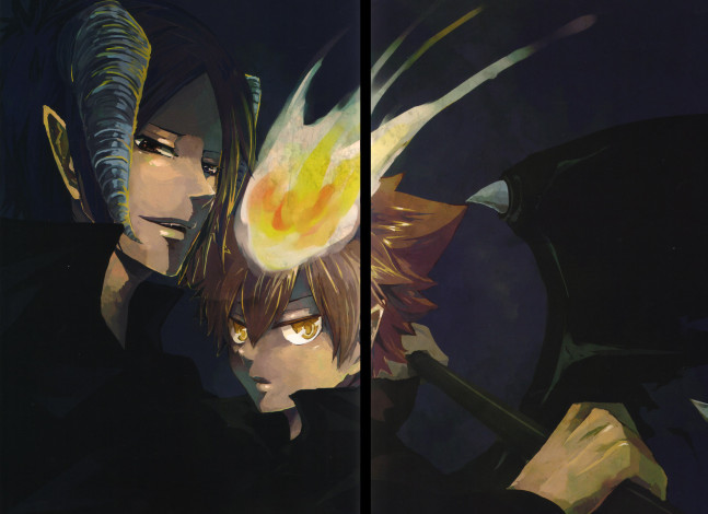 Обои картинки фото аниме, katekyo hitman reborn, учитель, мафиози, реборн