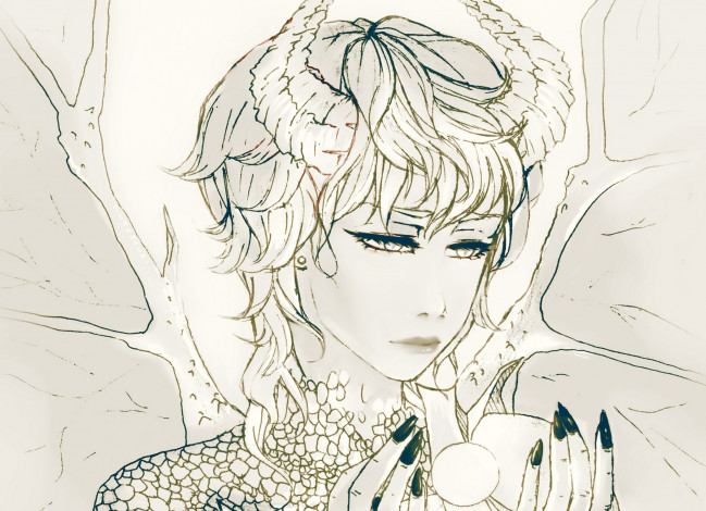 Обои картинки фото аниме, ангелы,  демоны, арт, парень