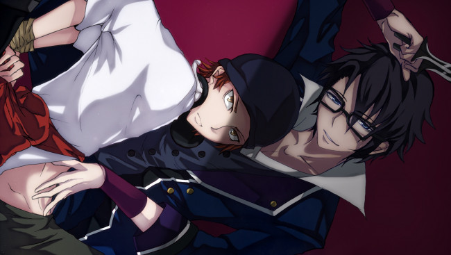 Обои картинки фото аниме, k project, Ята, мисаки, фушими, сарухико