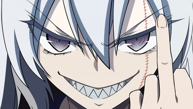 Обои картинки фото аниме, unknown,  другое, by, drawingshit, mahiru, banba, фак, улыбка, арт