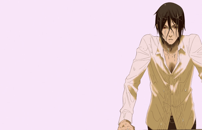 Обои картинки фото аниме, kuroshitsuji, себастьян