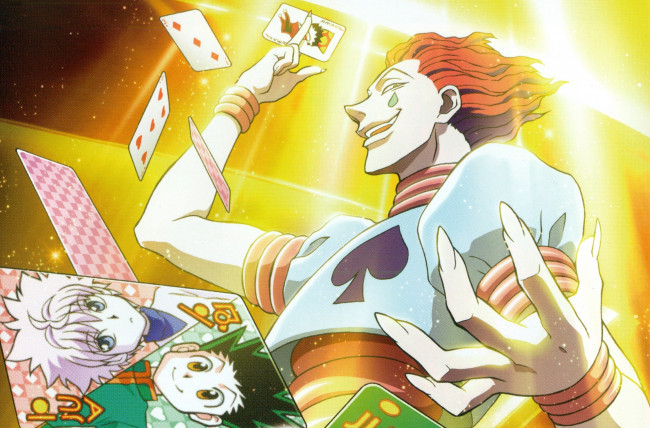 Обои картинки фото аниме, hunter x hunter, хисока, киллуа, гон