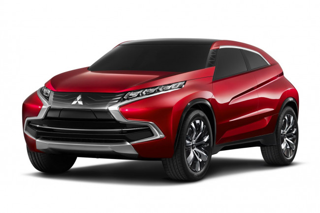 Обои картинки фото mitsubishi xr phev concept, автомобили, mitsubishi, concept, xr, phev, серый, фон, красный