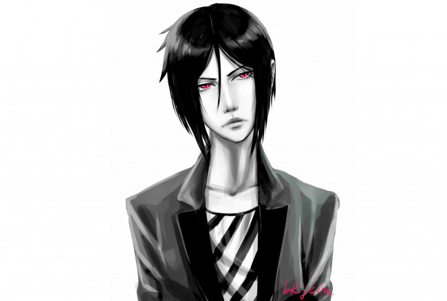 Обои картинки фото аниме, kuroshitsuji, себастьян