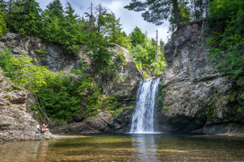 Картинка природа водопады водопад лес река