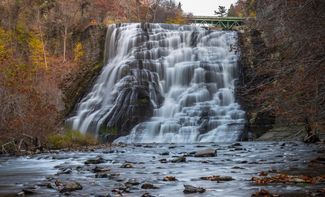 Обои картинки фото природа, водопады, водопад, лес, река