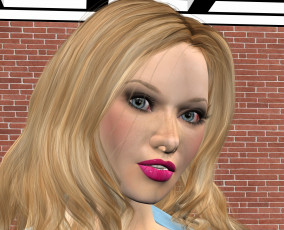 Картинка 3д+графика портрет+ portraits фон взгляд девушка