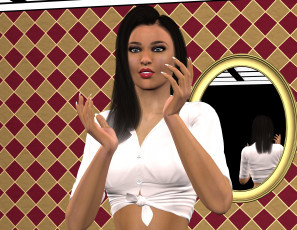 Картинка 3д+графика люди+ people девушка фон взгляд