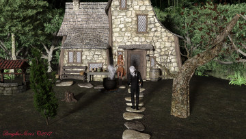 Картинка witcher 3д+графика фантазия+ fantasy фон взгляд девушка