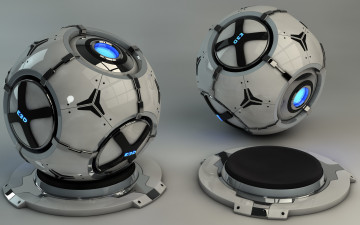 Картинка 3д+графика шары+ balls две сфера на сером фоне